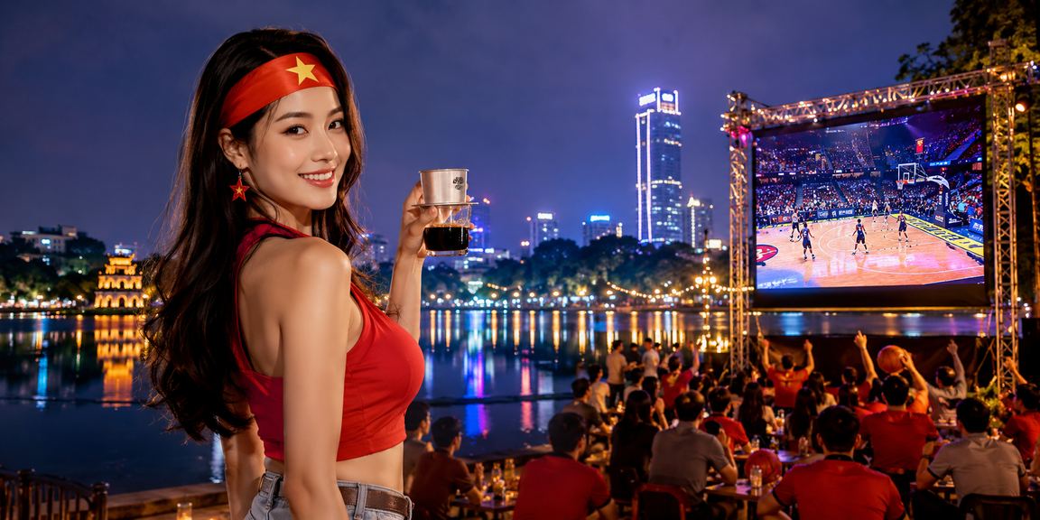 Người hâm mộ bóng rổ tại Hà Nội xem kèo VBA và nhâm nhi cà phê theo dõi kết quả